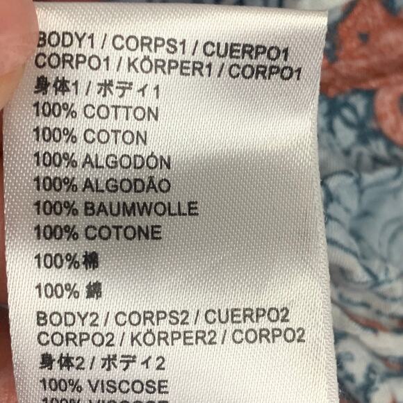 Anthro See Worn Kept Embroidered Blouse Womens Medium Blue Peasant Minuet Tops - Picture 11 of 11